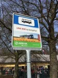 bus sign to schiphol
