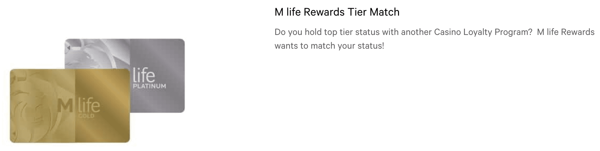 Mlife Tier Match | Mlife Status Match | MGM M life Rewards Loyalty Program