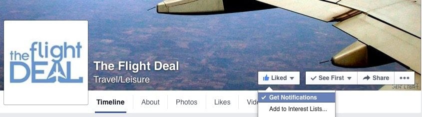 The Flight Deal Get Notifications FaceBook