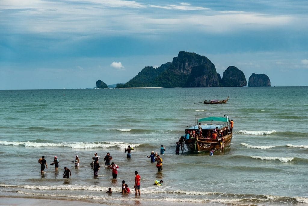 1 - Wade in from boat - Krabi Thailand