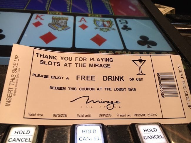 Free Drinks Mirage Lobby Bar