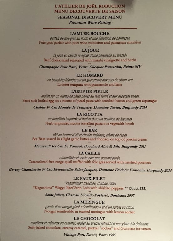 Vegas Dinner At L Atelier De Joel Robuchon Travelzork