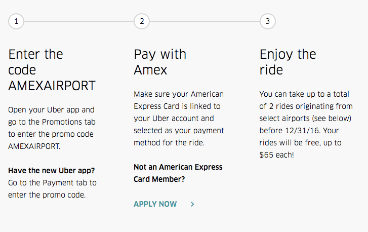 Uber - AMEX - 65 Free Offer