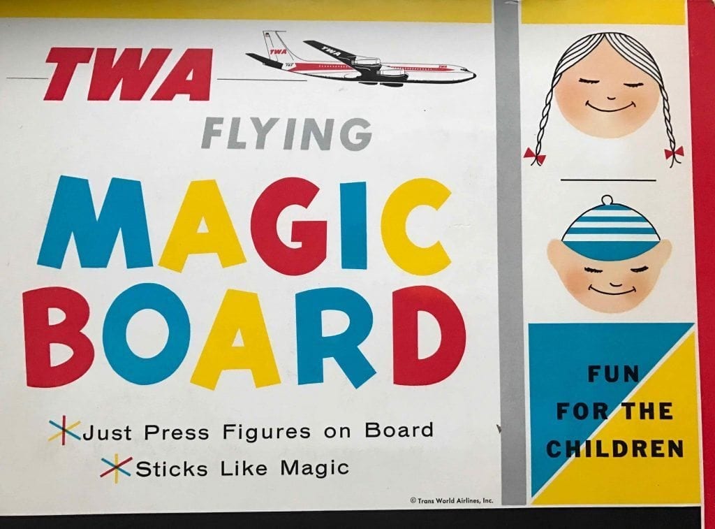 TWA Trans World Airlines Children Flying Magic Board