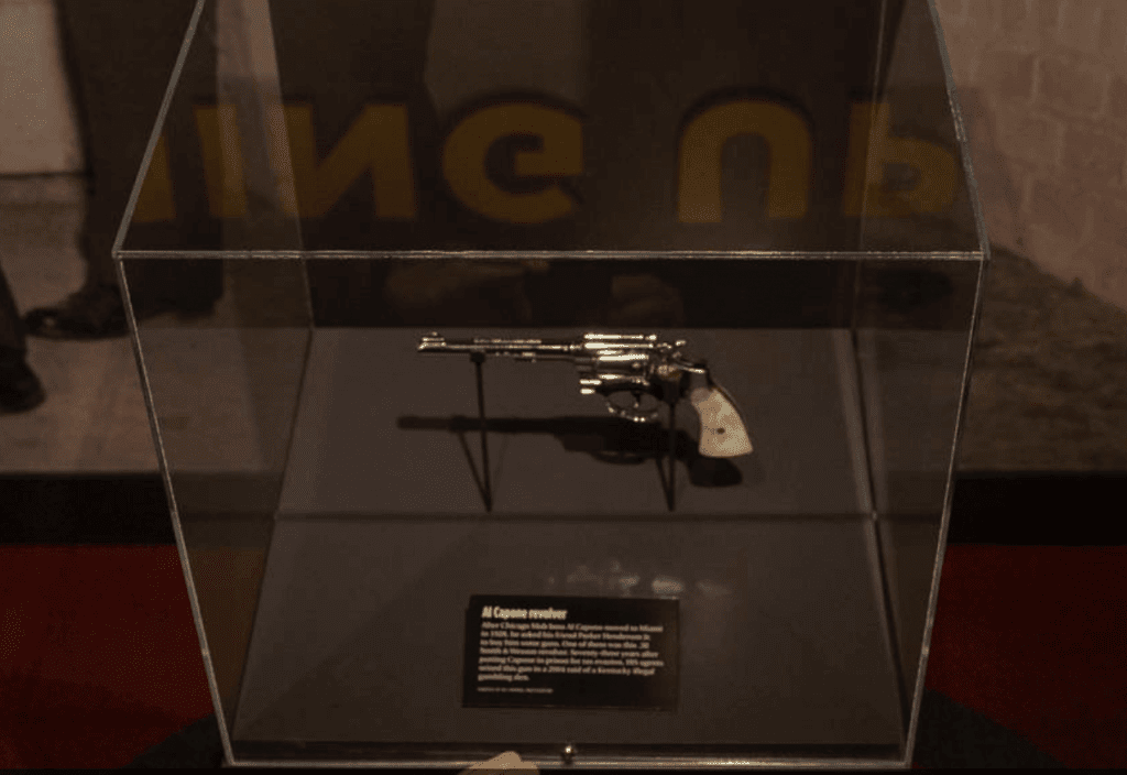Revolver believed to have been seized from Al Capone, at the Mob Museum downtown Las Vegas.
