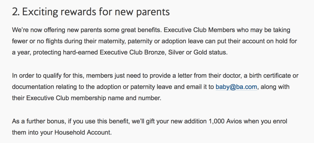 Exciting Rewards for New British Airways Parents (Maternity - Paternity - Adoption)