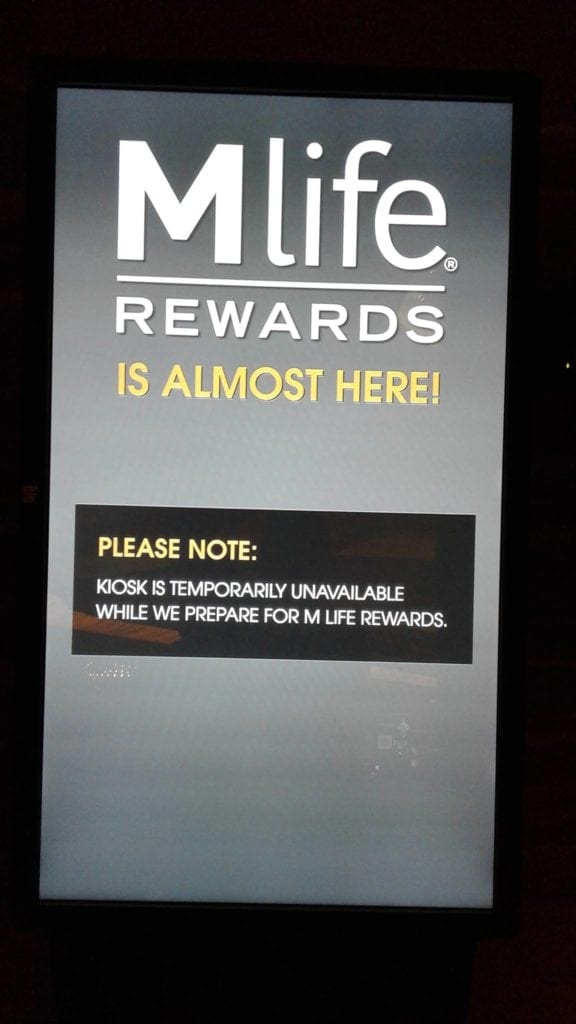 Mlife Rewards Kiosks at Borgata not ready