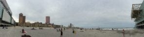 View of Atlantic City Caesars and Bally's from Beach