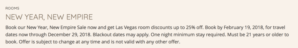 Caesars Las Vegas Hotel Deals | 1000 Tier (per night) Bonus Offer + More