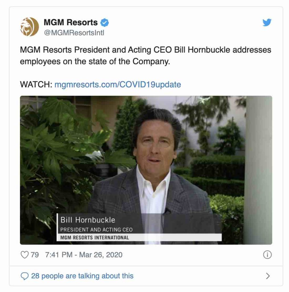 MGM Resorts Addresses Employees Bill Hornbuckle