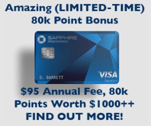 Amazing Credit Card Bonus | Chase Sapphire Preferred 80k Bonus