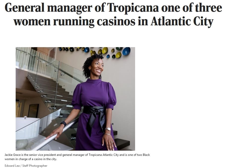 Jacqueline Grace, senior vice president and general manager of Tropicana Atlantic City