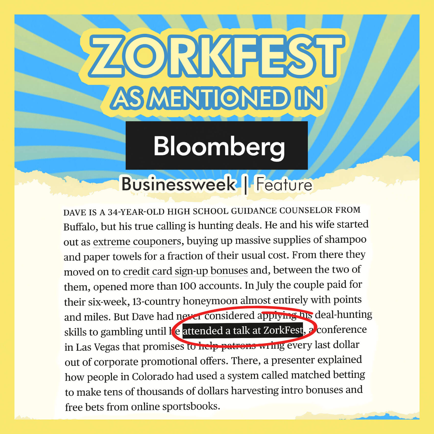 ZorkFest as mentioned in Bloomberg Businessweek Feature