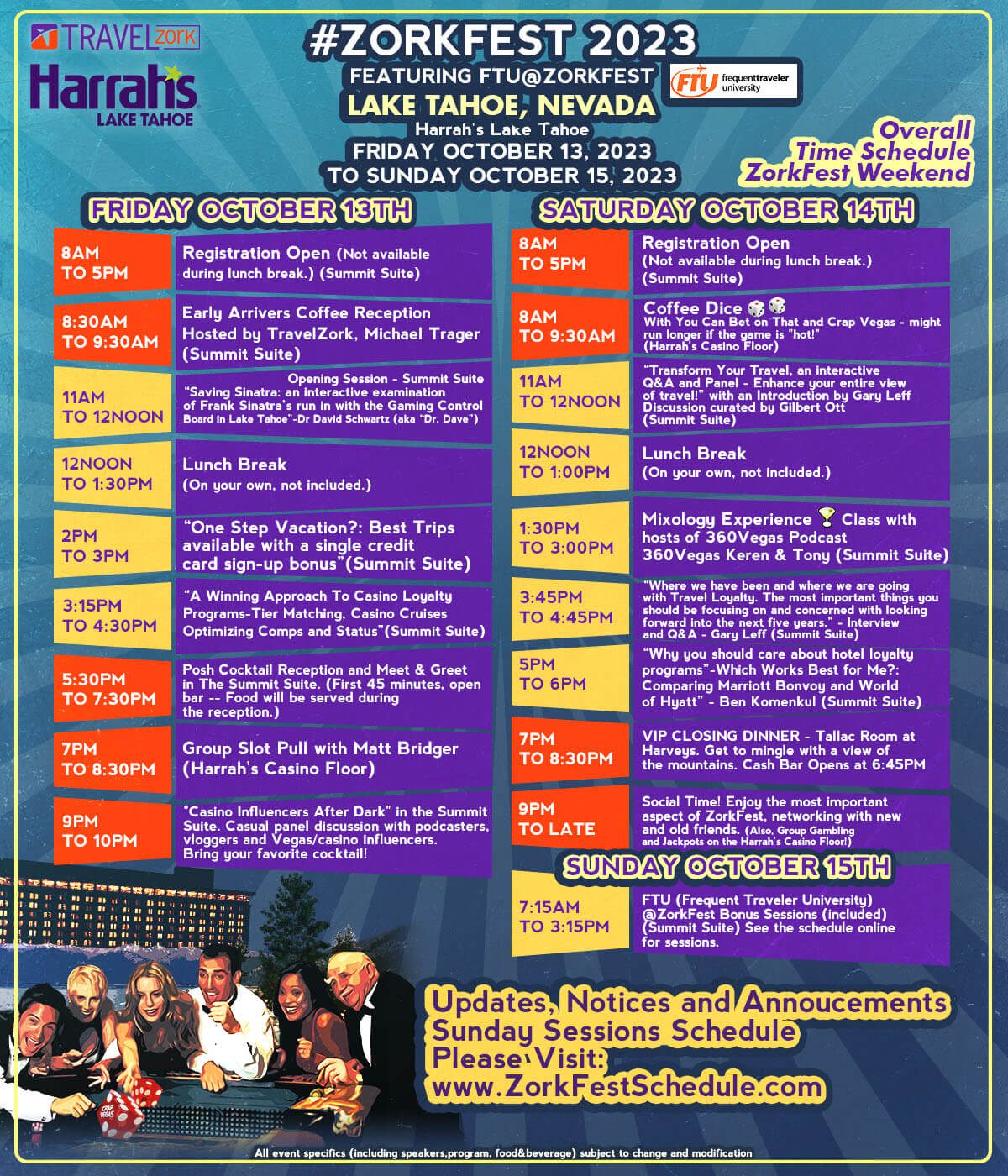 ZorkFest 2023 - Final Schedule - Casino and Travel Loyalty - Gary Leff - Gilbert Ott